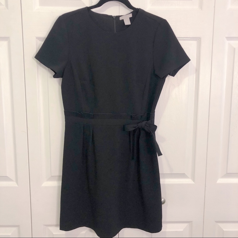 H&M Black Dress with Side Waist Bow Tie